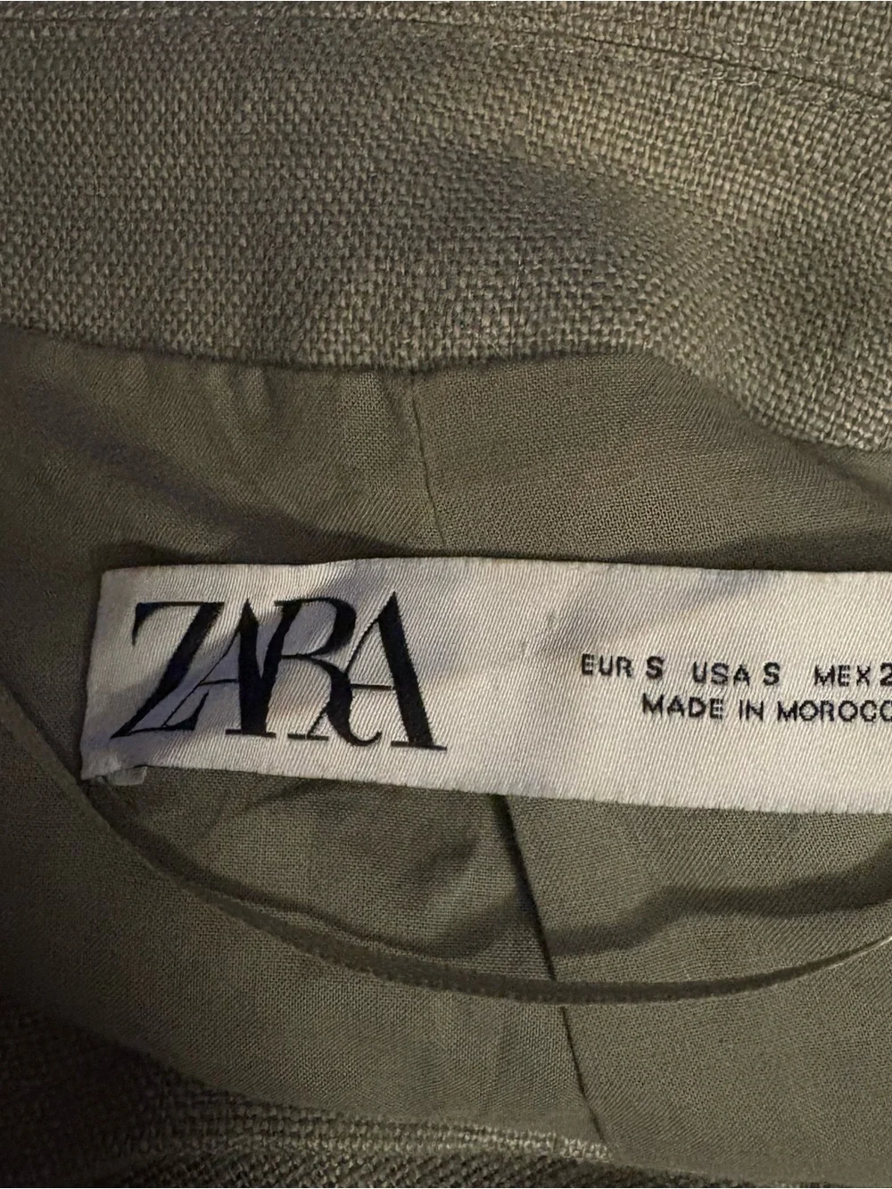 Zara 2-Piece Co-Ord Set Belted Vest Waistcoat S Wide Leg Pant Sage Size XS